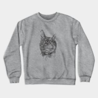 Cat draw with scribble art style Crewneck Sweatshirt